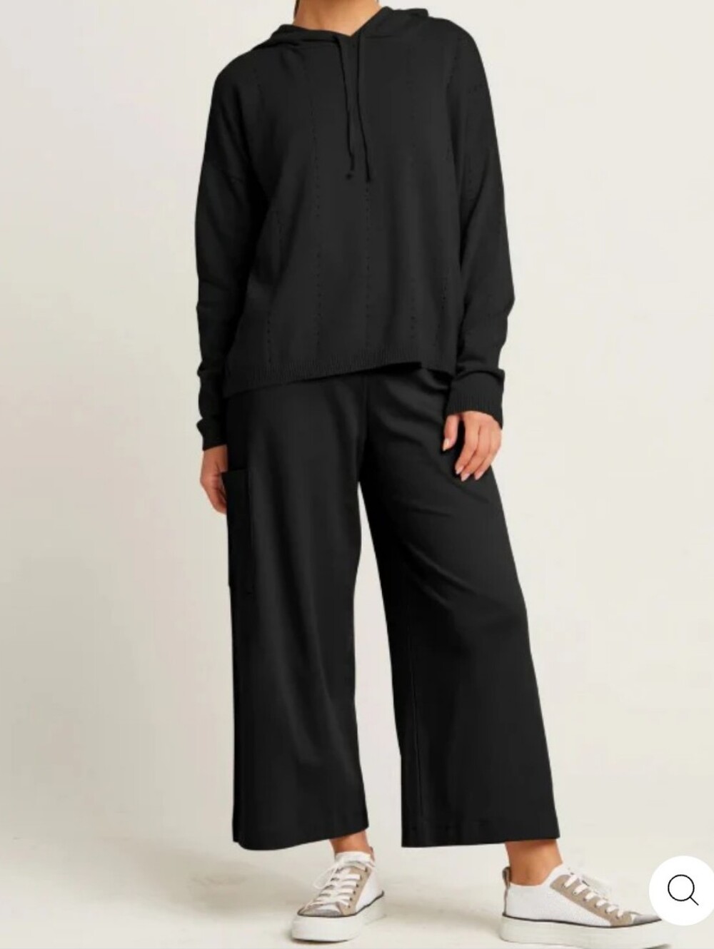 Planet By Lauren G Pima Cotton Wide Leg Gaucho Art To Wear Black Pants Sz 1 M